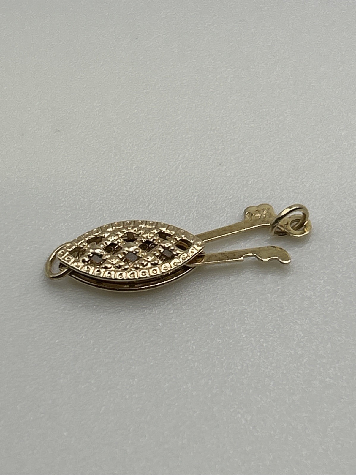 Vtg 14k Gold Filigree Fish Hook Clasp 11.6mm X 5.5mm Pearl/Bead Jewelry Making