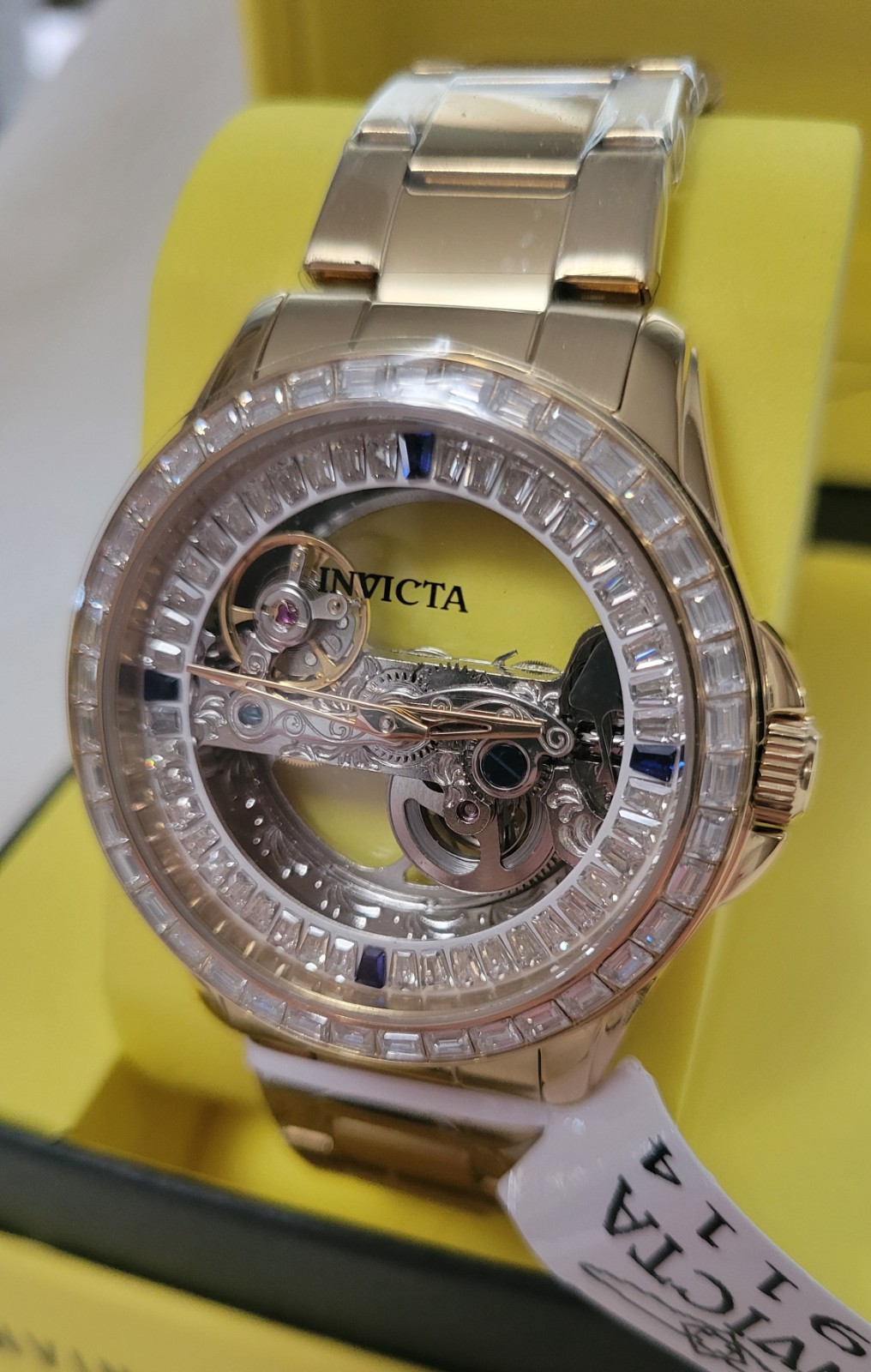 Invicta Objet D Art Automatic Men’s Watch w/ Skeleton Dial – 43mm, Gold, 69114