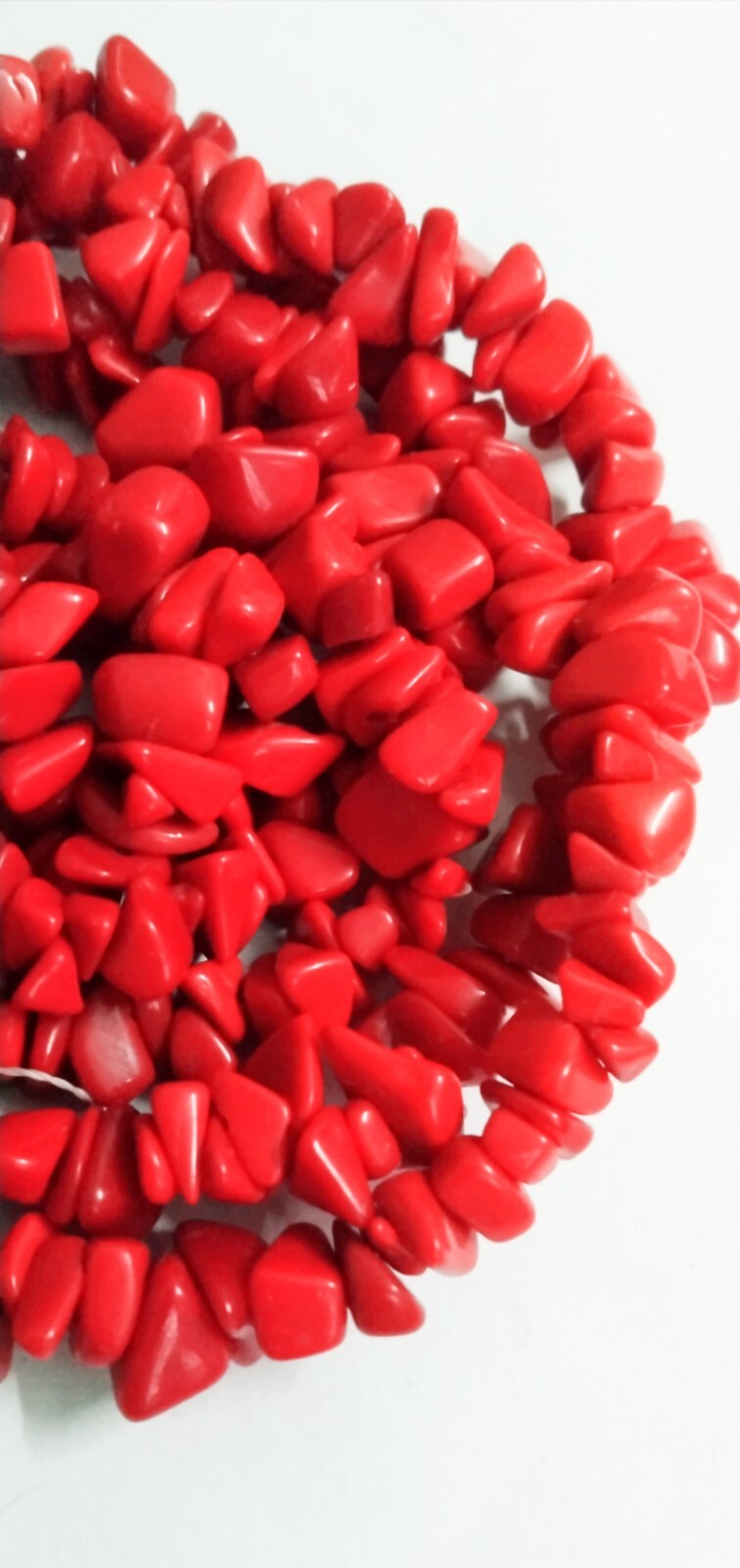 Red Coral Chips Nugget Smooth 4-6mm Natural Gemstone Beads 34″inch 1 Strand