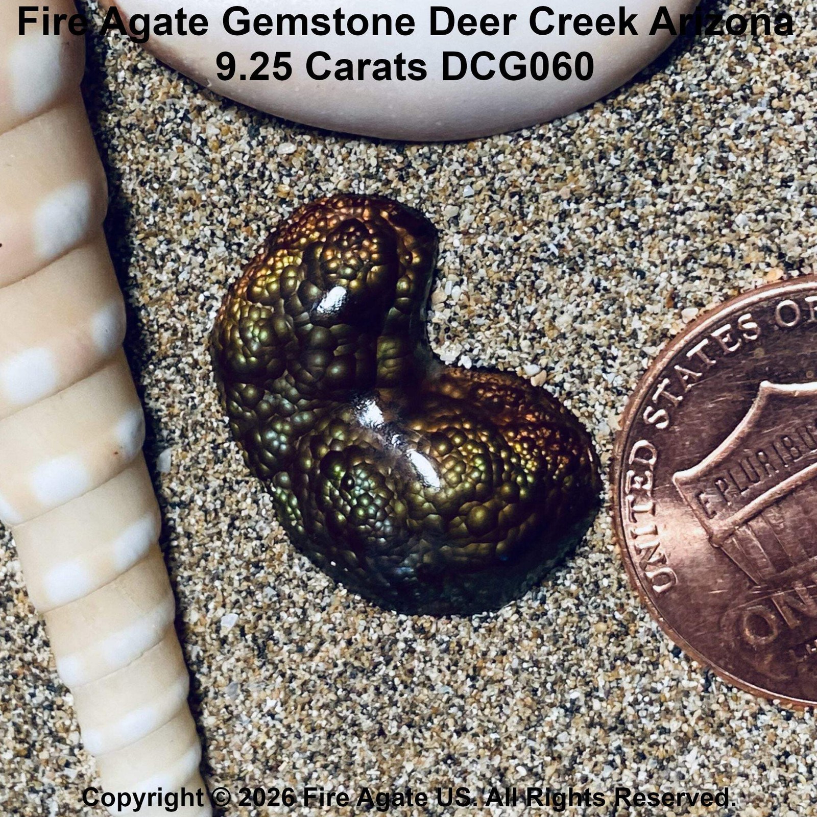 Fire Agate Gemstone Deer Creek Arizona 9.25 Carats DCG060