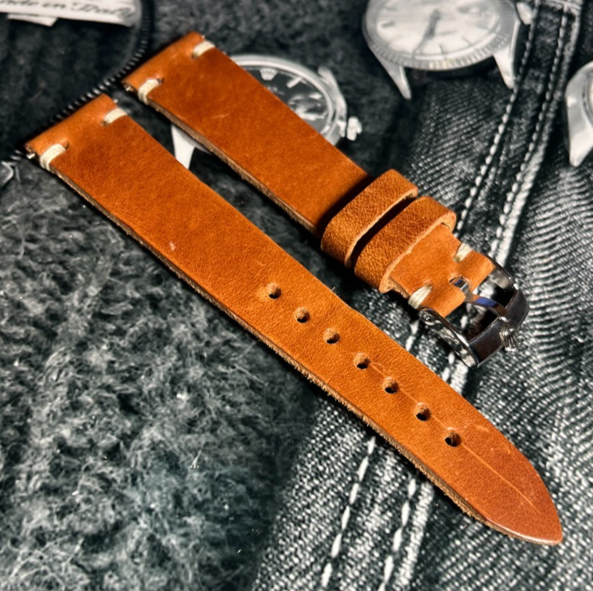 Silver Buckle To Fit Rolex,Swiss Made with H/M Italian Leather/Suede Watch Strap