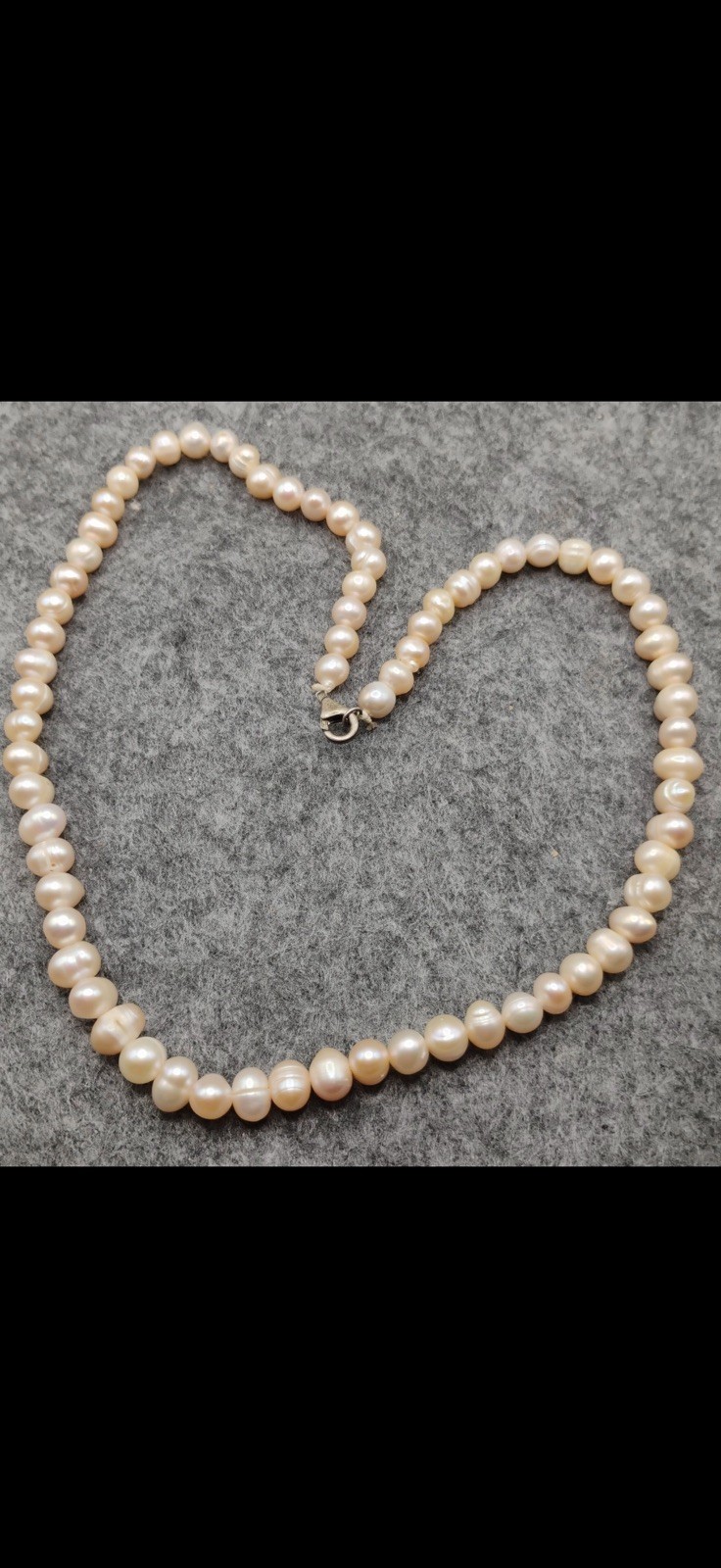 Genuine Freshwater Cultured Pearl Necklace 925 Sterling 18-20″ Peach Blush 6-7mm