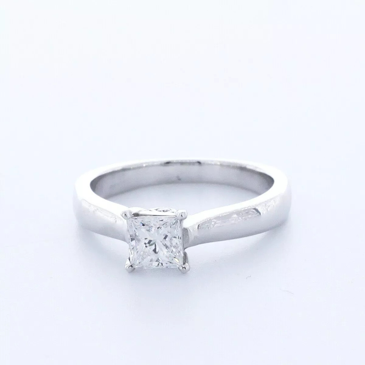 Engagement Ring 14K White Gold Classic 0.75 CT Princess Lab-Grown Diamond E VS1