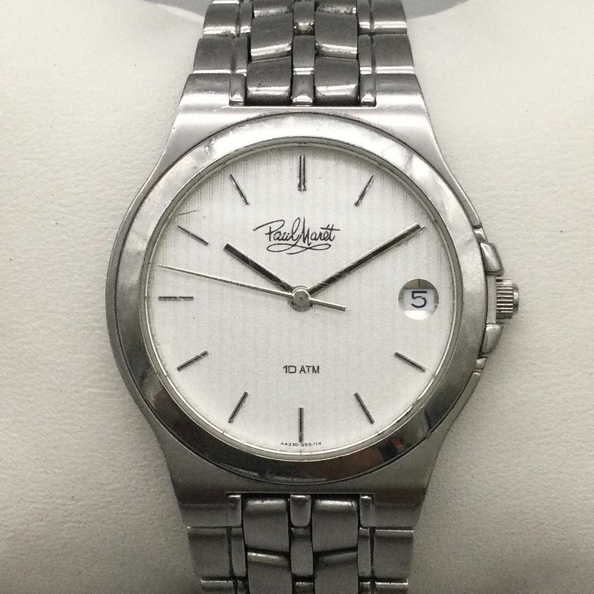 Paul Maret Mens Watch 34mm Tank Stainless Steel Date NOT RUNNING FOR PARTS 8″