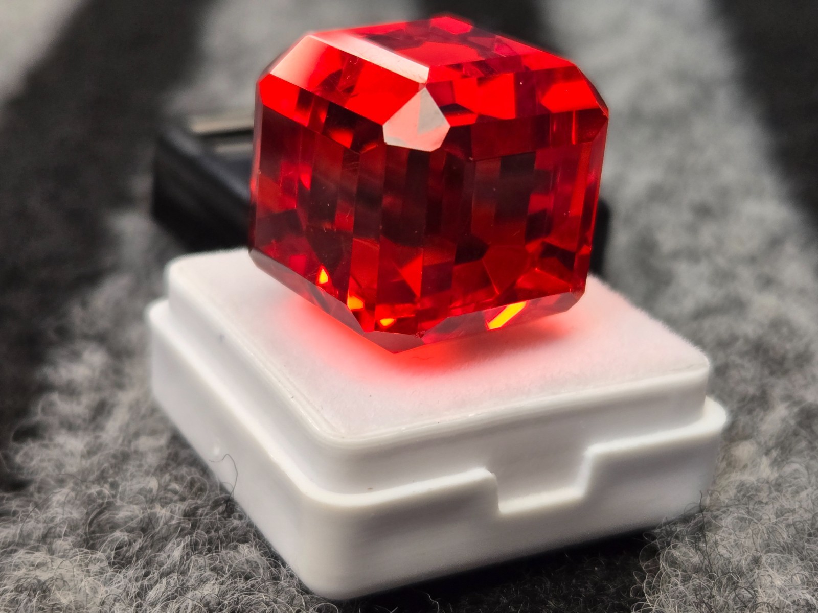 Orange Cube Mexican Fire Opal 58-60 Ct Lab Created Loose Gemstone Certified