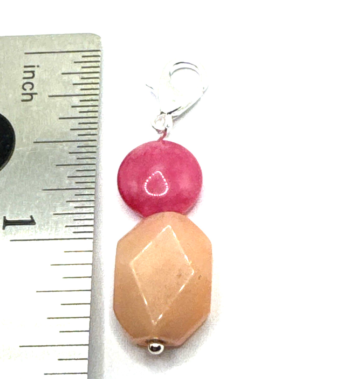Brighton Paradise Beads Pink Peach Round Custom Silver Snap Charm