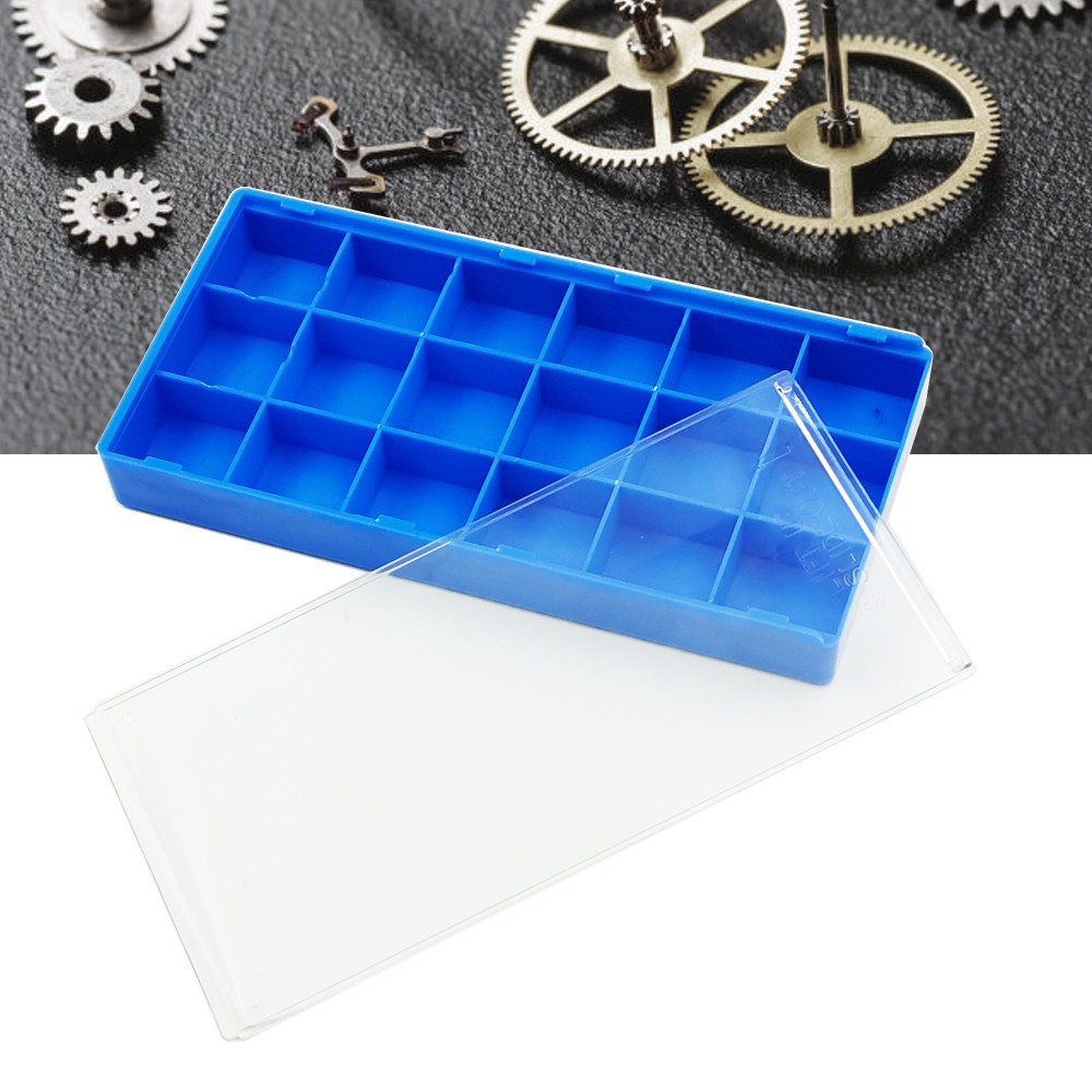 18 Grids Watch Repair Parts Storage Box Accessories Organizer with Dust Cover G