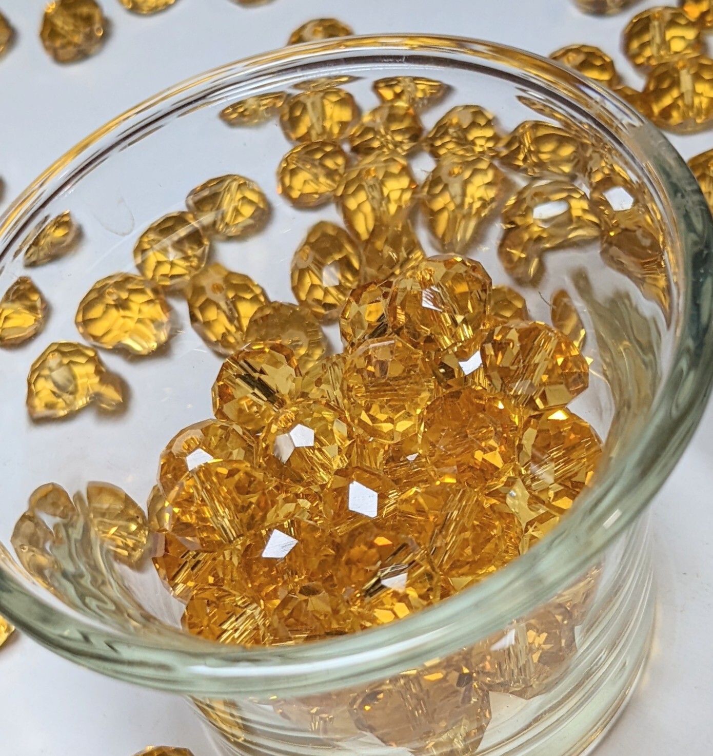Crystal Beads 8mm Beads for Jewelry Making Bulk 180 pcs Yellow Roundelle