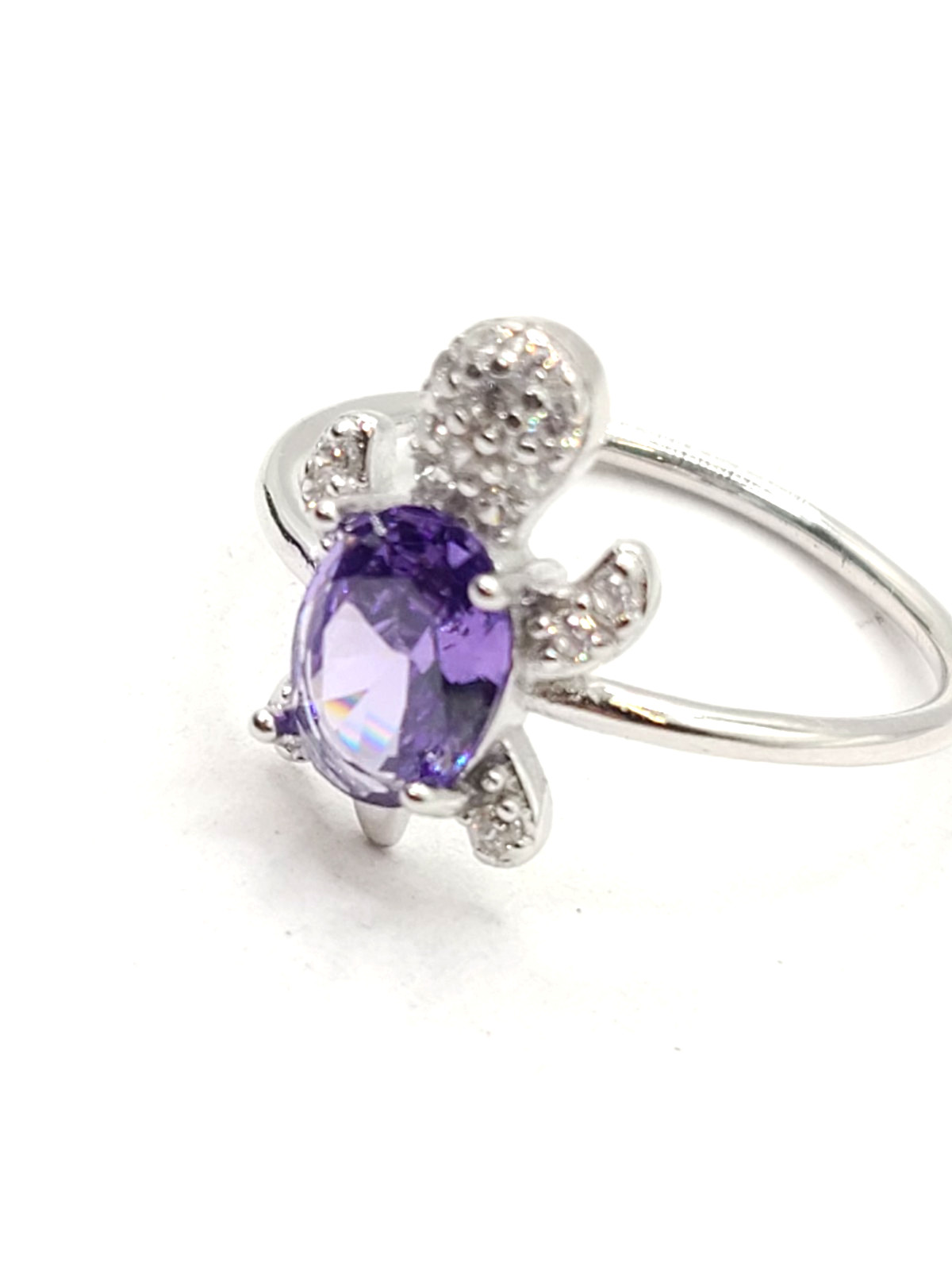 Perimade & Co. Color Purple Gemstone Sea Turtle Band Ring sz 8