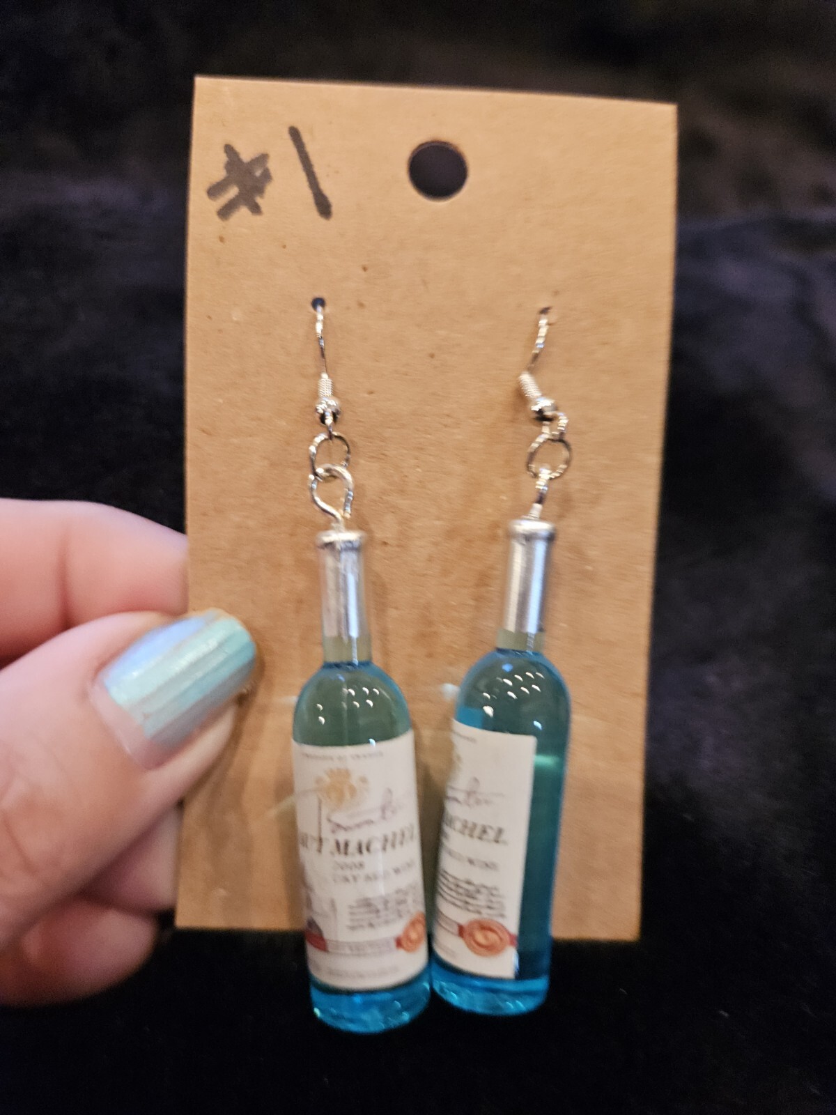 WINE BOTTLE EARRING – HANDMAD Colorful -Accurate – 8 Diff. Styles to Choose from