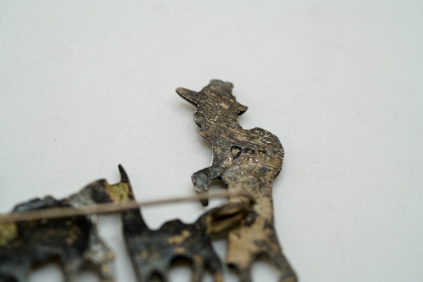 Vintage Sterling Silver LLAMA FARMER Brooch 3.6cm JB49
