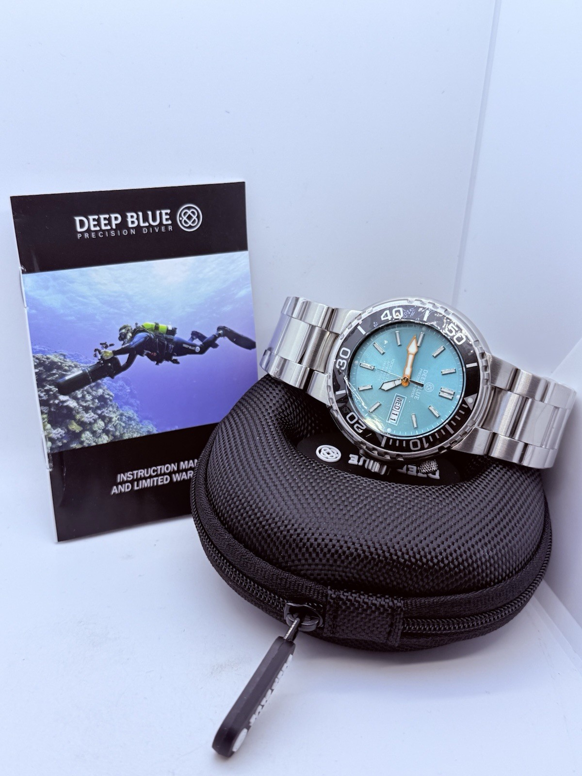 DEEP BLUE PRO SUN DIVER IV 1000 AUTO DIVE WATCH-TURQUOISE DIAL‼️