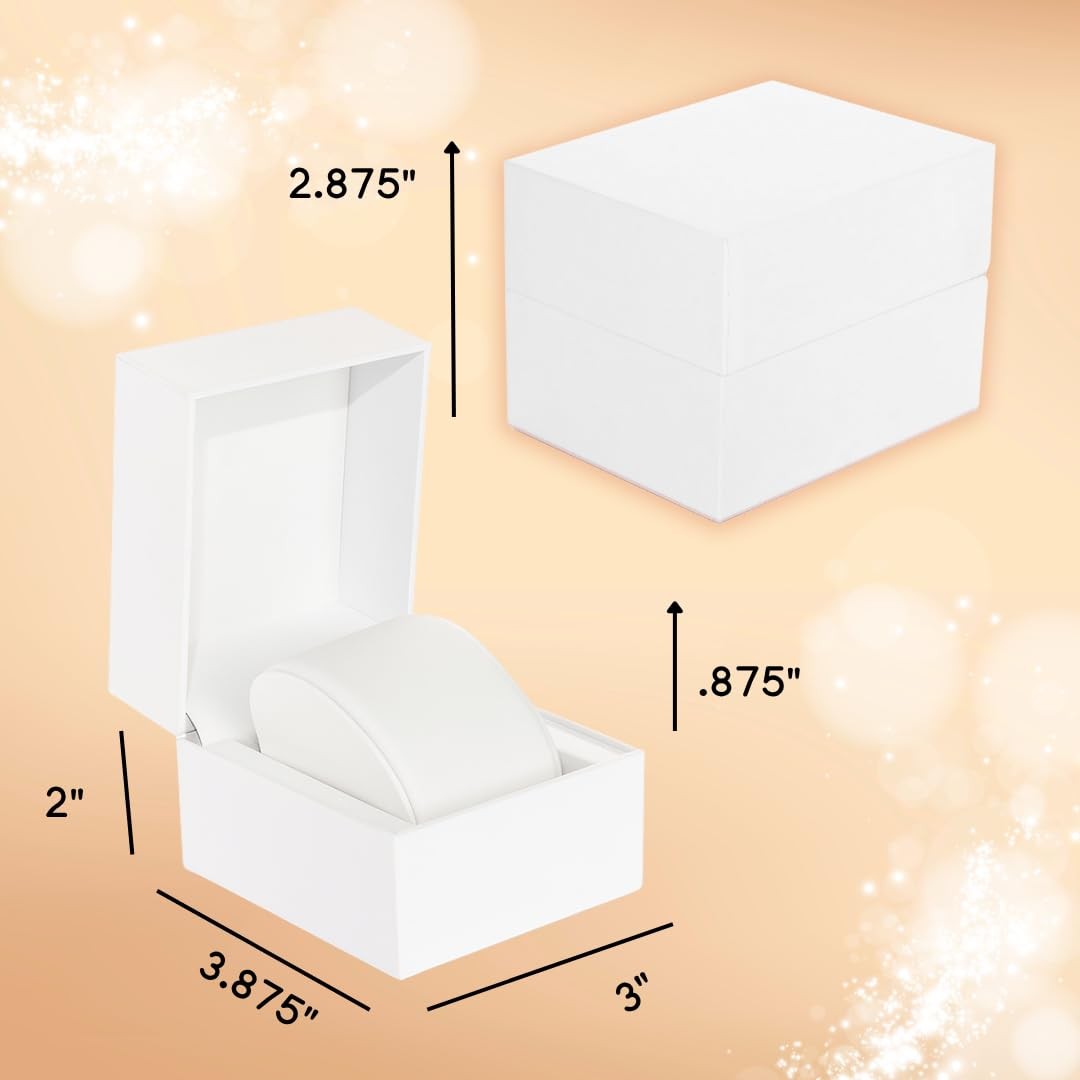 Premium White Watch Gift Box with Pillow – Single Watch case Storage Box PU W…