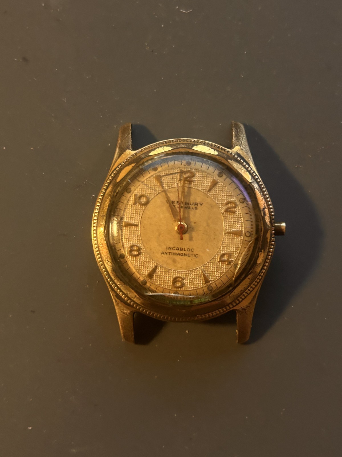 Vintage Westbury mechanical wristwatch with classic mid-century design.