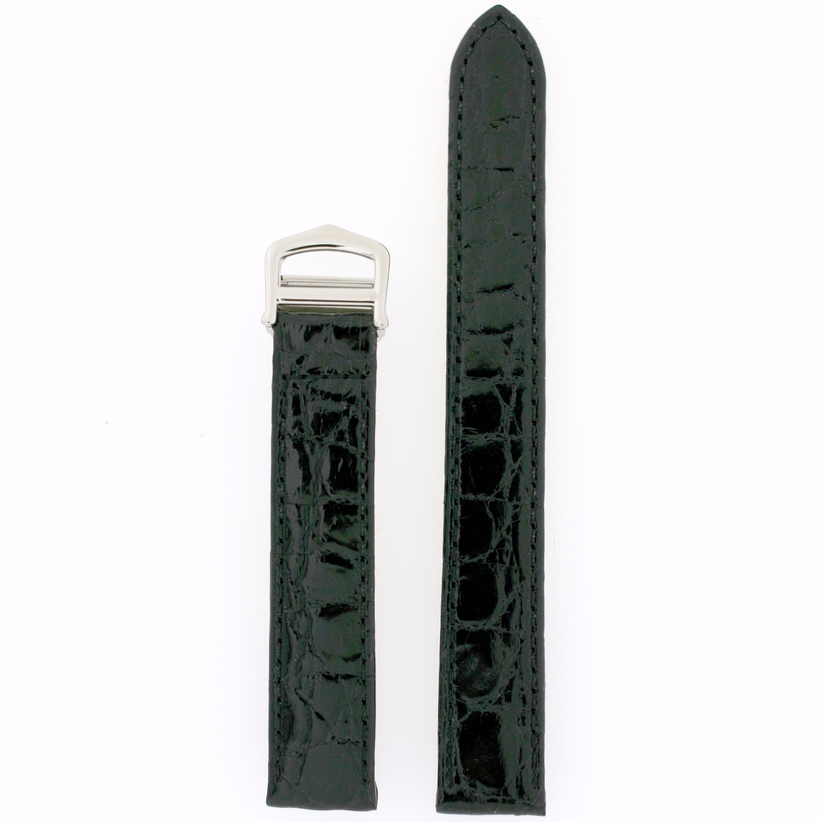 Fits Cartier Tank Watch Band Genuine Crocodile Deployment Clasp 18mm or 15mm