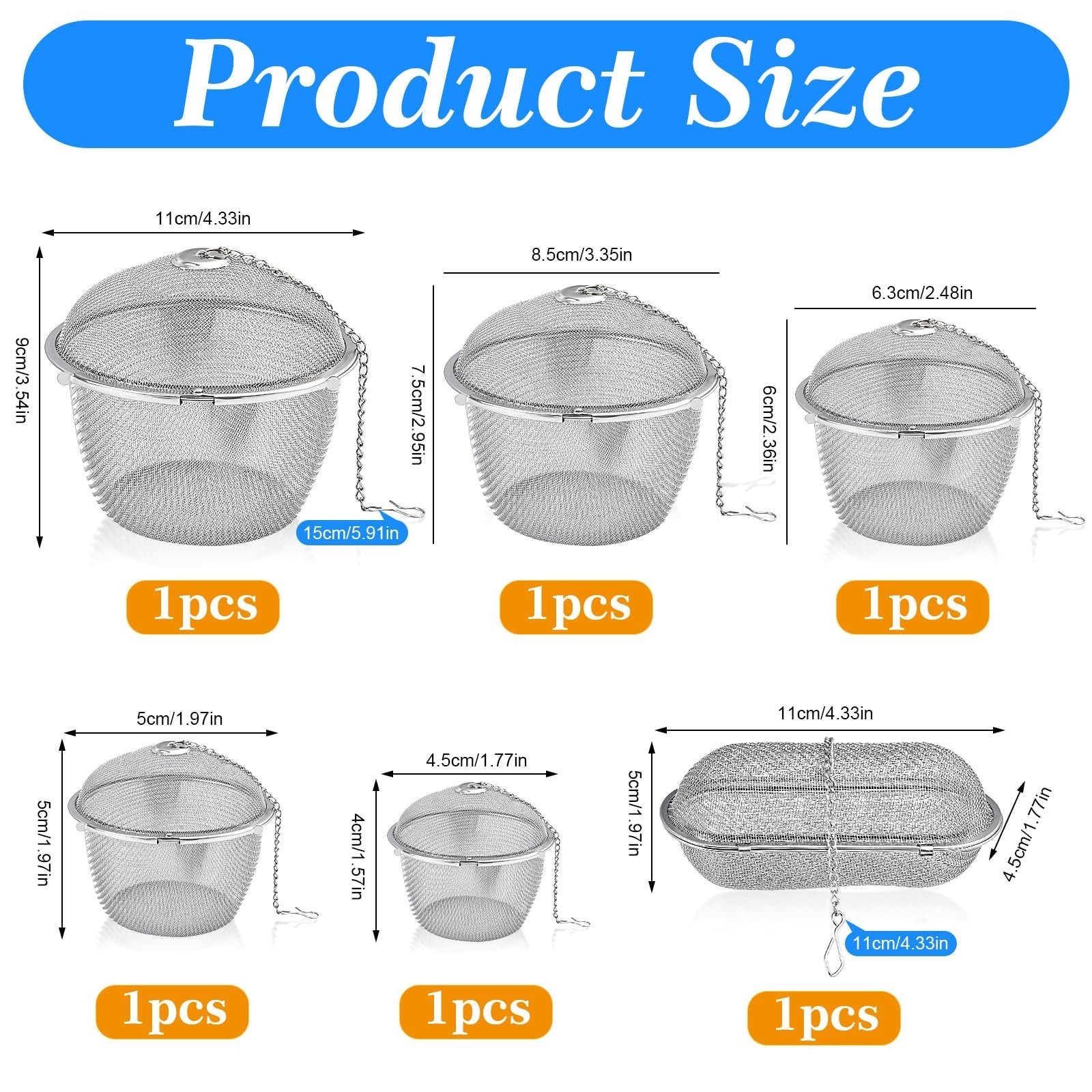 6 Pcs Ultrasonic Cleaner Baskets – Stainless Steel Jewelry & Watch Parts Mesh Ba