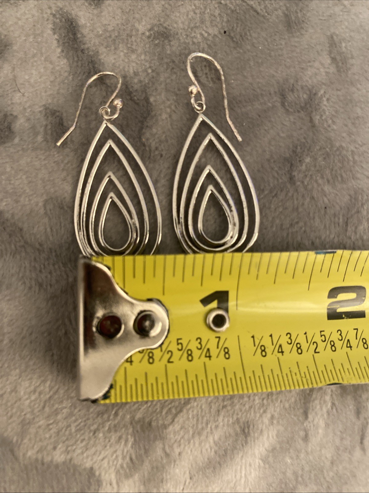Sterling Silver Hoop within Hoop Dangle Earrings 925 Silver Fast Ship!