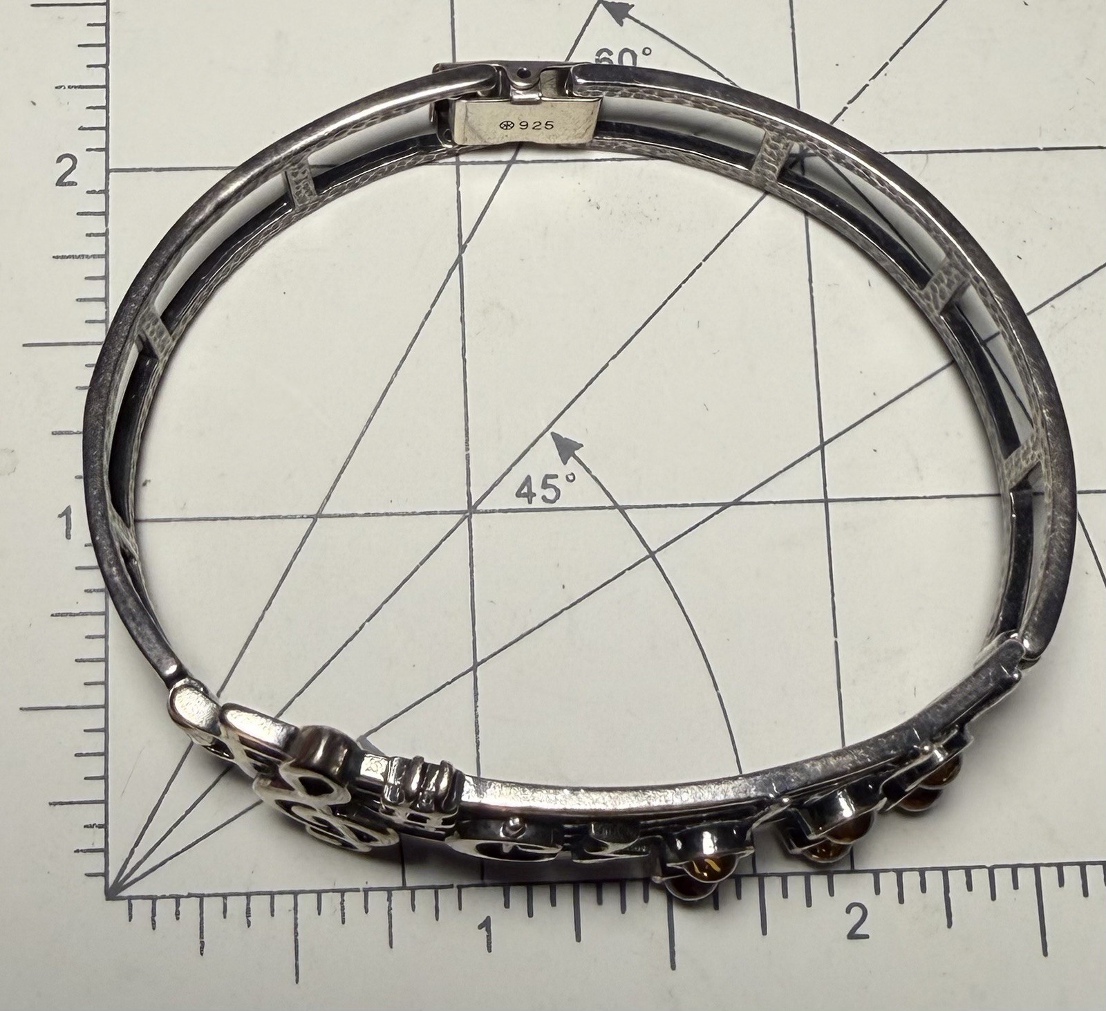 Sterling Silver 925 Music Clef Hammered Bracelet 20.39 Bernard Weber Germany