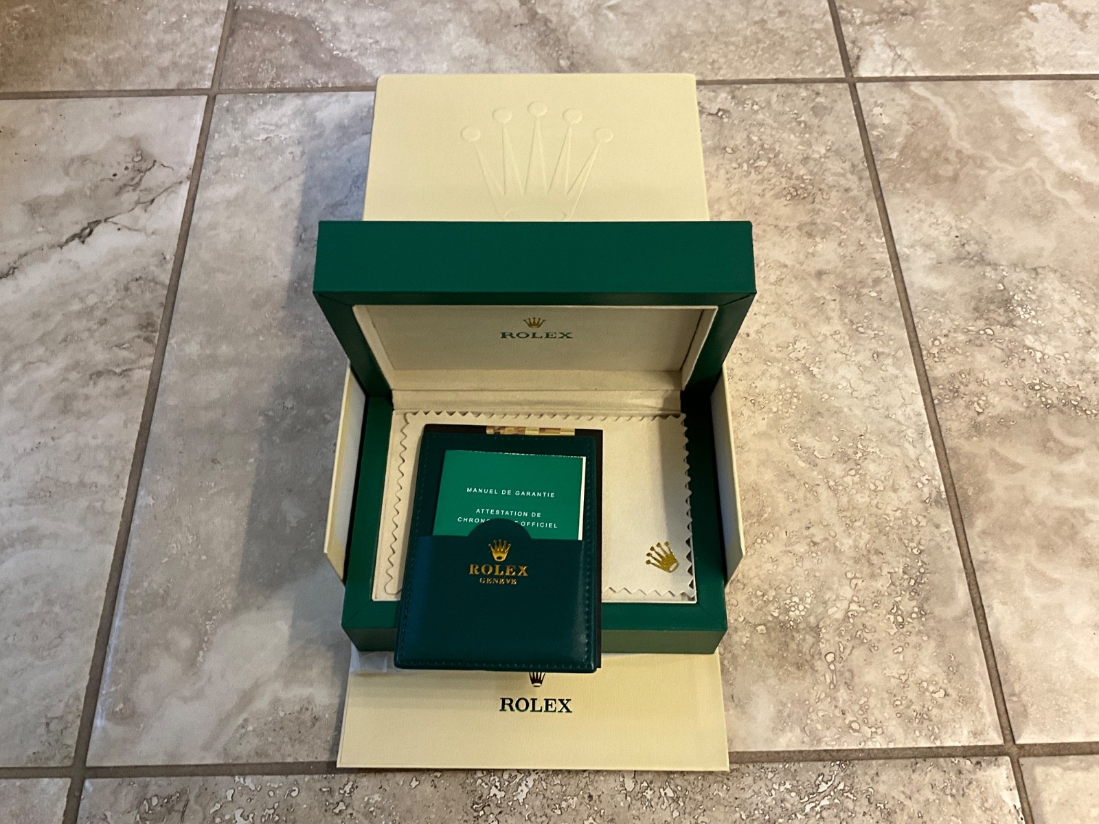 ROLEX Watch Box Set With Tags & Card Holder