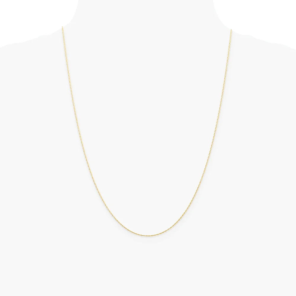 14K Rose Gold .5 Mm Carded Cable Rope Chain Necklace 16″-24″