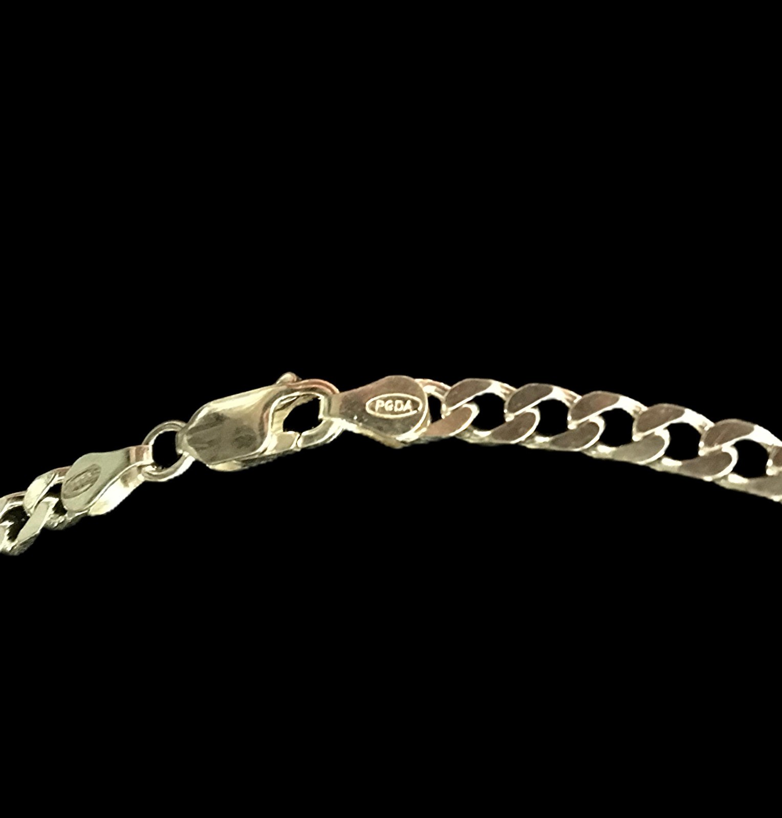 PGDA Italian Sterling Silver .925 Curb Link Diamond Cut Chain Necklace 15.7g