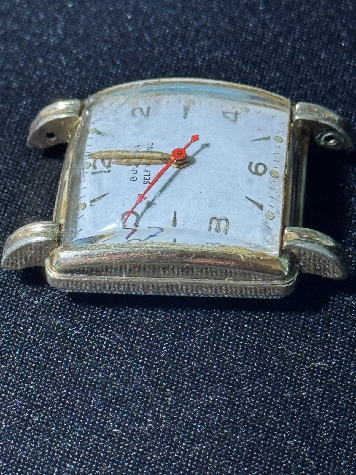 1950 Vintage Bulova Square Gold Watch – Non-Working Parts Watch.