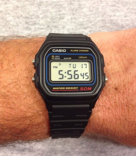 CASIO W-59-1V Chrono Digital Alarm Clock Silicone Black Men Women Watch