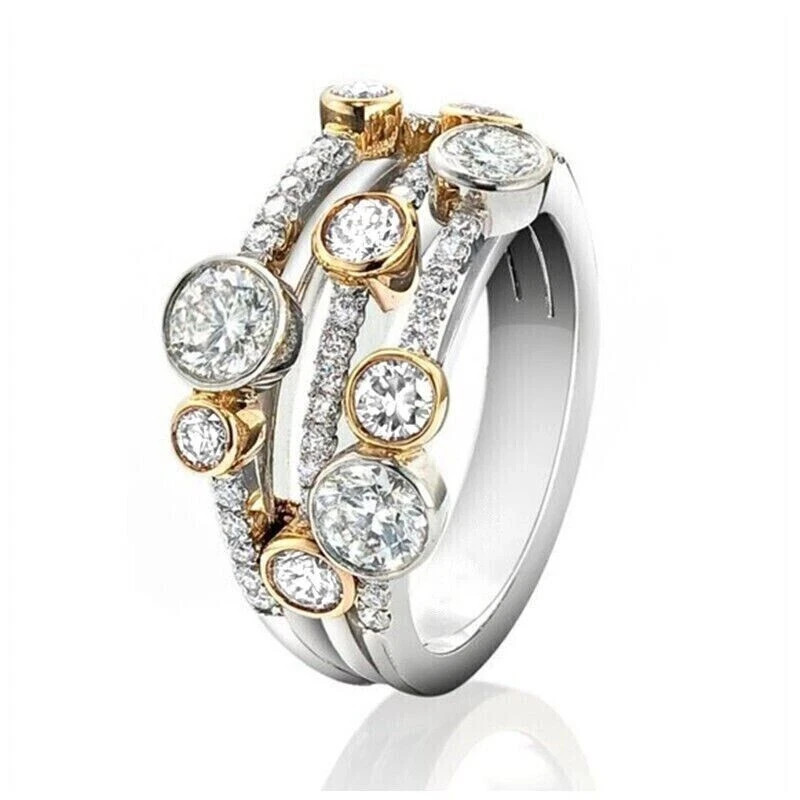 4.00 Ct Round Cut Lab-Created Diamond Wedding Band Ring 14k White Gold Plated