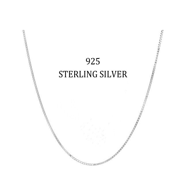Verona Jewelers 925 Sterling Silver 2MM Unisex Box Chain Necklace sizes 16-30