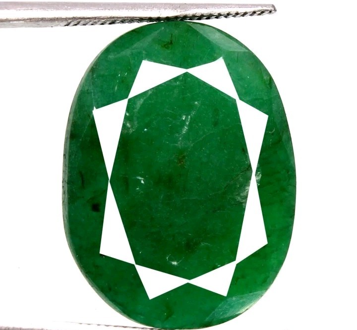 Large Natural Zambian Emerald Oval Cut Faceted Loose Gem ($300 Valuation) Estate