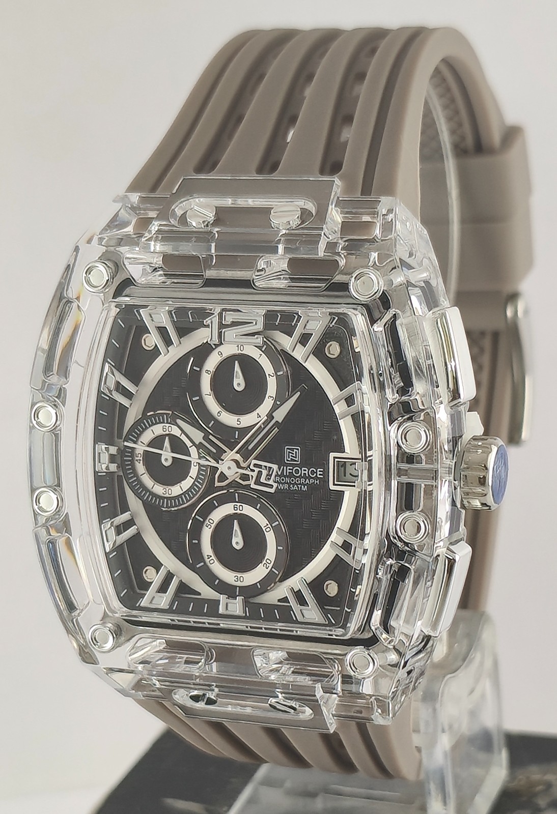 Naviforce Chronograph Quartz Black Dial “Date” Men Wristwatch “Stay Stylish”