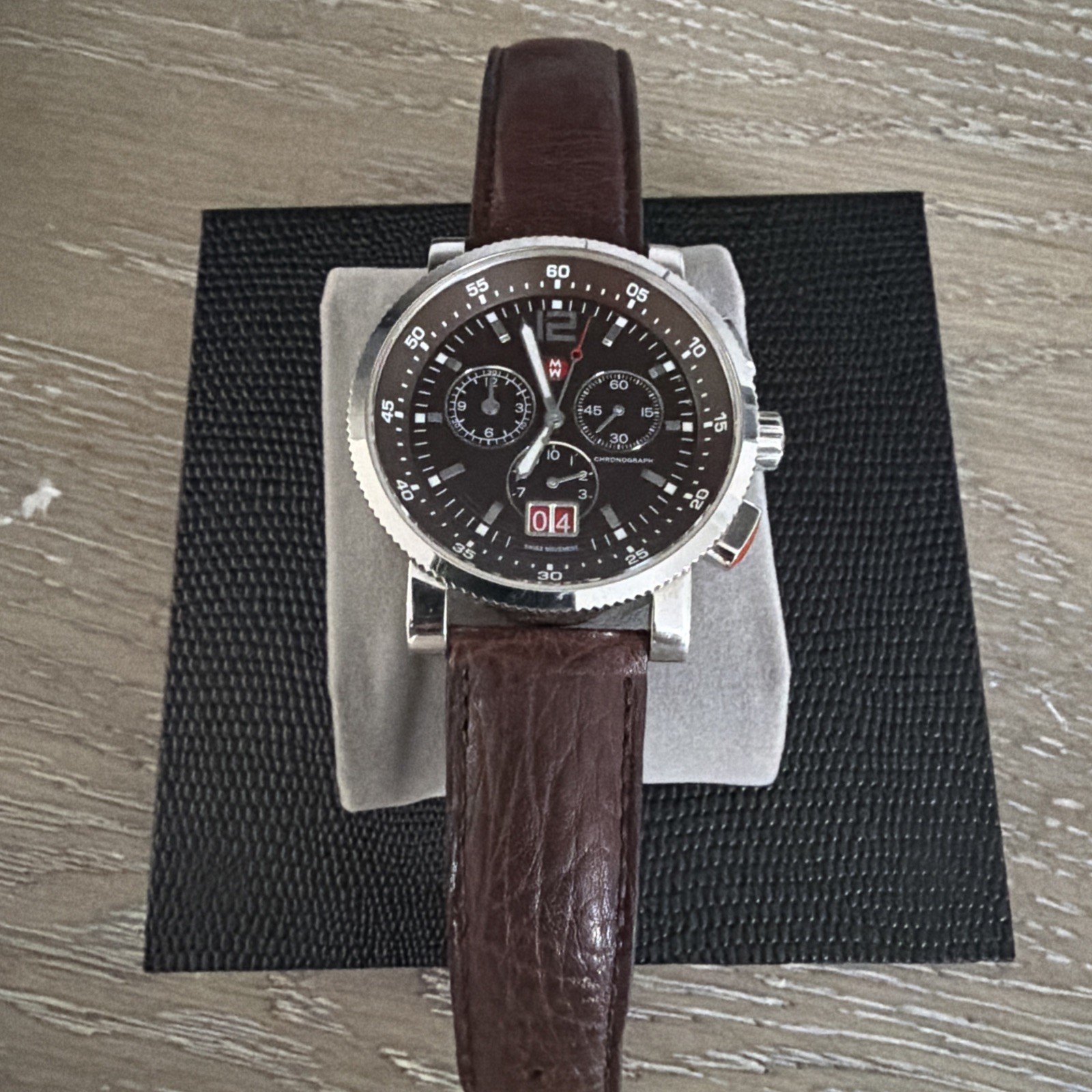 Michele Sport Sail Chronograph Watch MW01K00A0013 Swiss Quartz 41mm