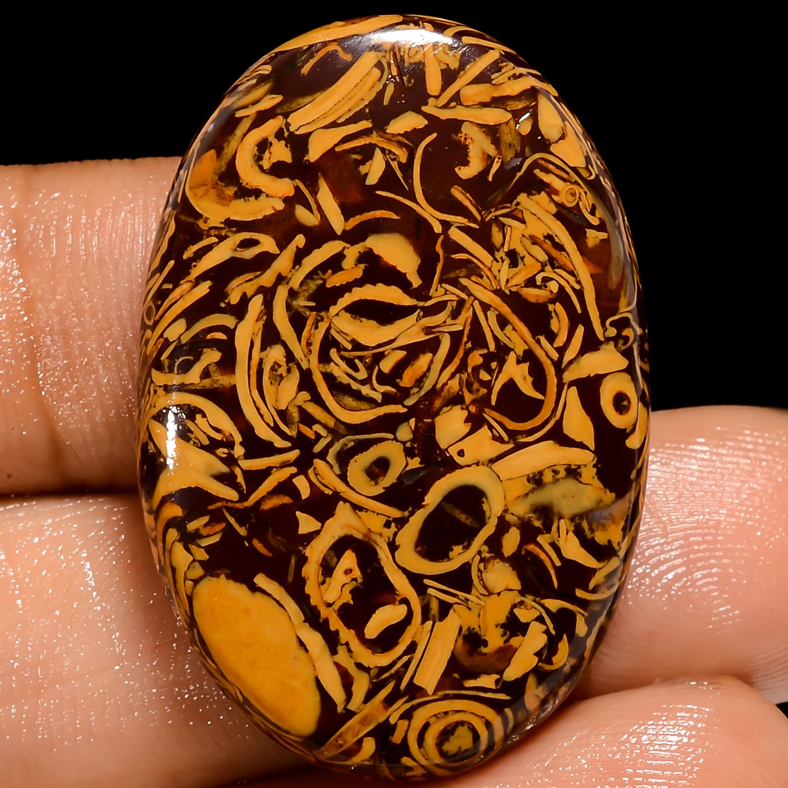 100% Natural Mariam Jasper Oval Shape Cabochon Gemstone 39 Ct 33X22X5mm EE-52286