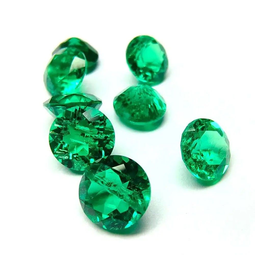 Lab Grown Columbia Emerald 3.98CT 10PCS Round Gemstones VVS1 for Jewelry Making
