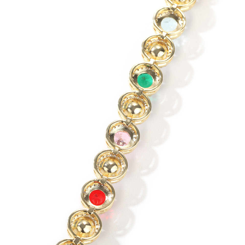 Mens Jewelry Hip Hop Pearl Colorful Necklace Pearl Bracelet Chain Men Women Gift