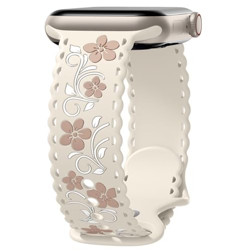 Floral Band 38mm/40mm/41mm/ (42mm-Series 11 10) Starlight & Milk Tea