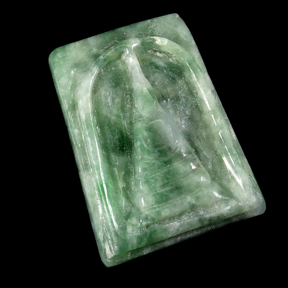 25.20ct 24x18mm Gautama Buddha Thai Carving Green Jade Untreated Burma Gem