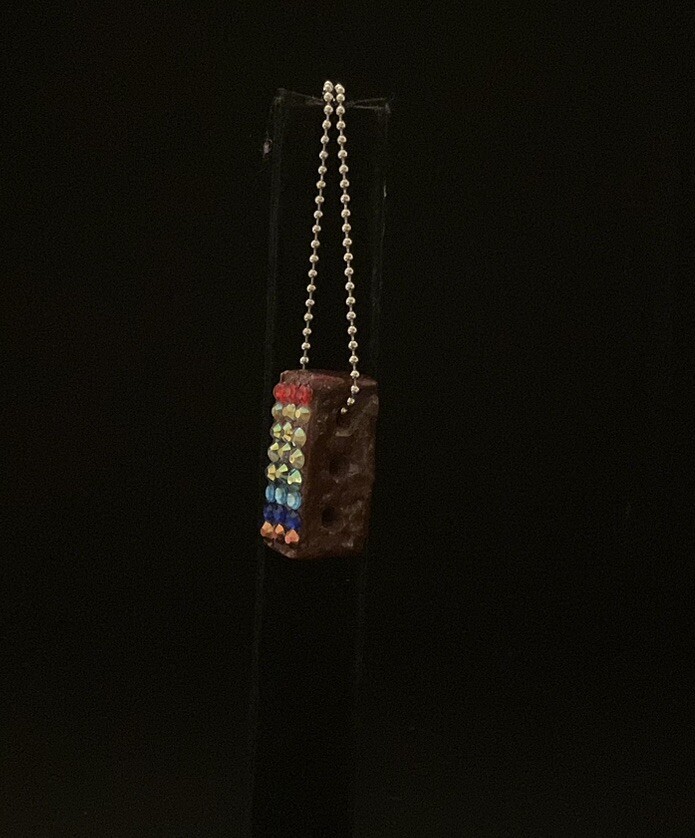 Rainbow Gem Pride Brick Necklace, 22 In, LGBTQIA+, MiaChavi Geekery