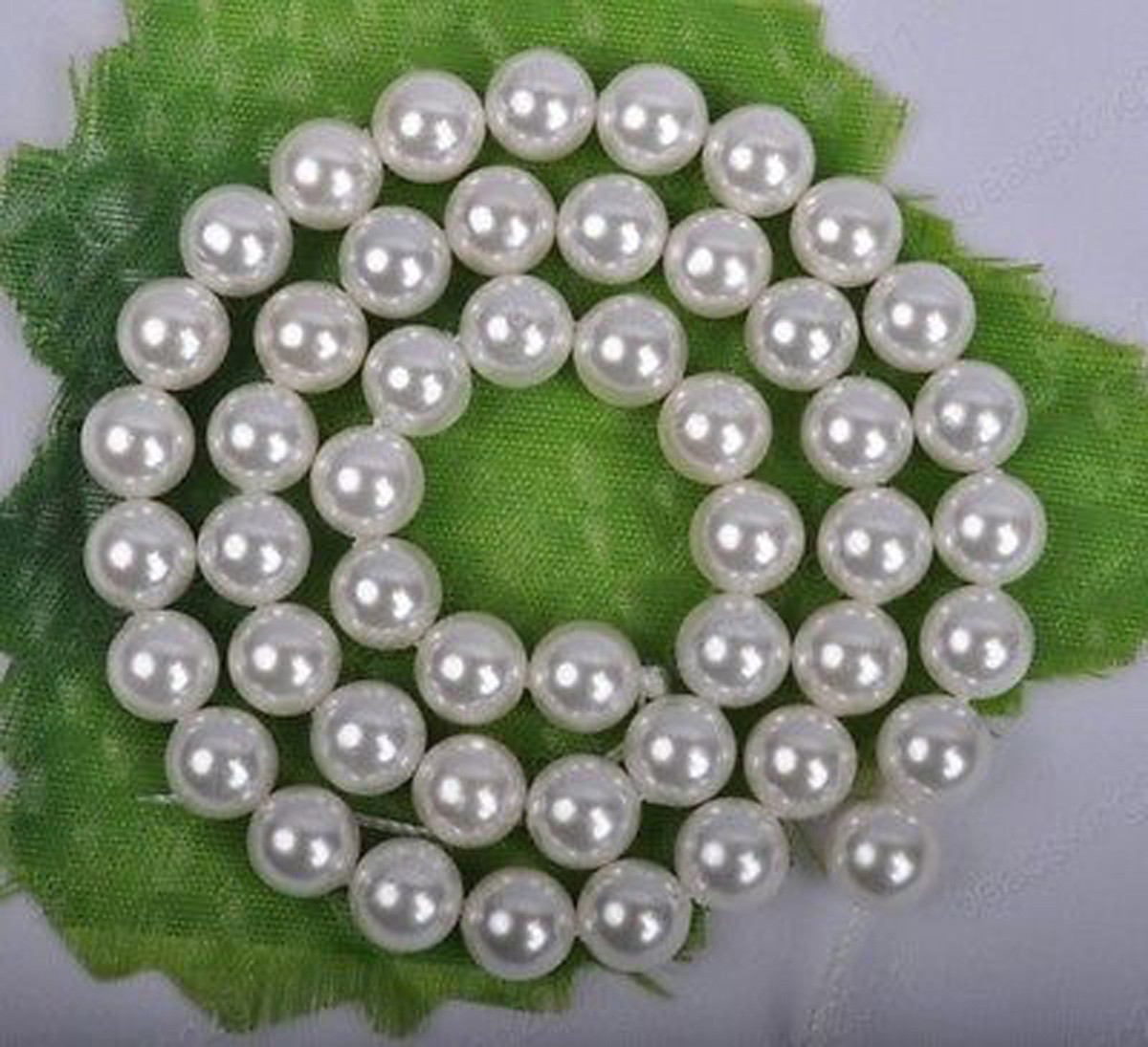 White Mother Shell Pearl Beads 6mm 8mm 10mm 12mm 14mm 16mm 18mm 20mm 15″