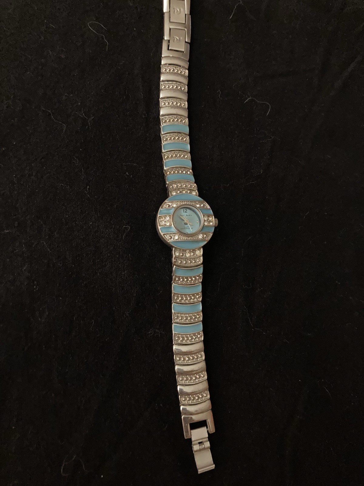 Ladies Vintage Southwestern Style Turquoise Hand painted Striped Enamel Watch