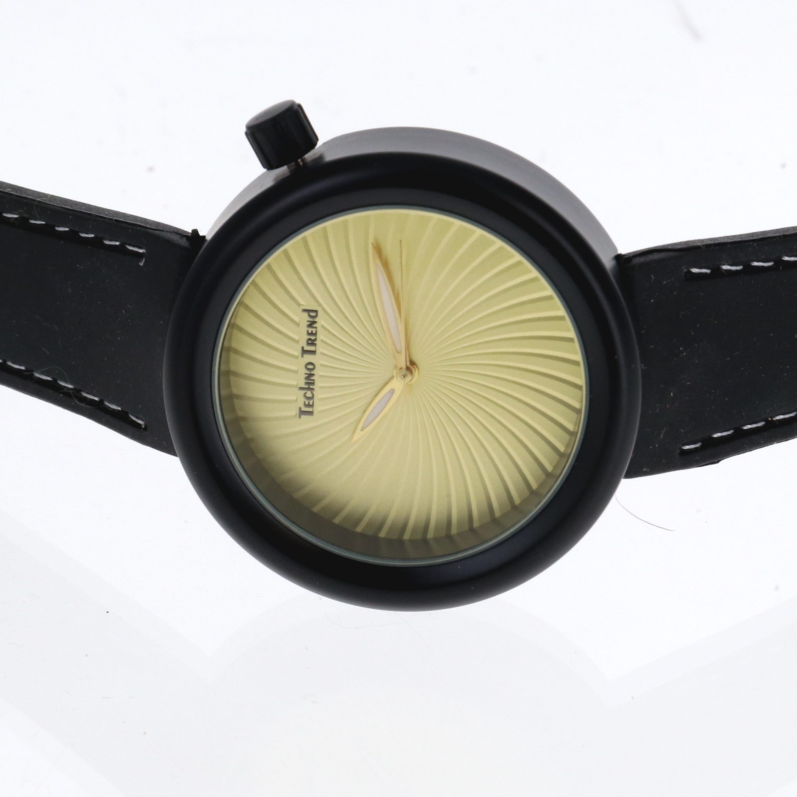 Men’s Black Finish Techno Trend Fashion Black Silicone Band Dressy Watch