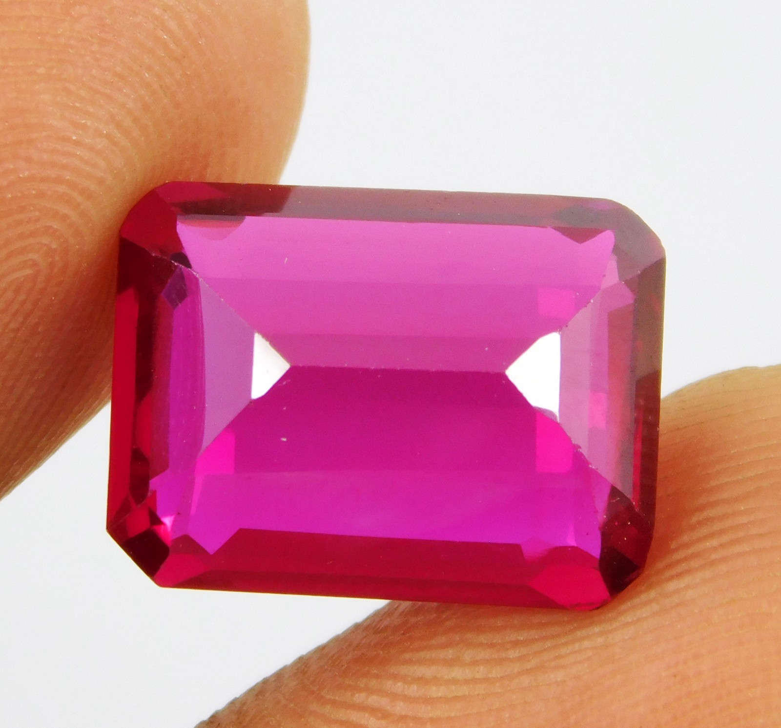 Certified 11.70 Ct Natural Mozambique Red Ruby Stunning Emerald Cut Gemstone