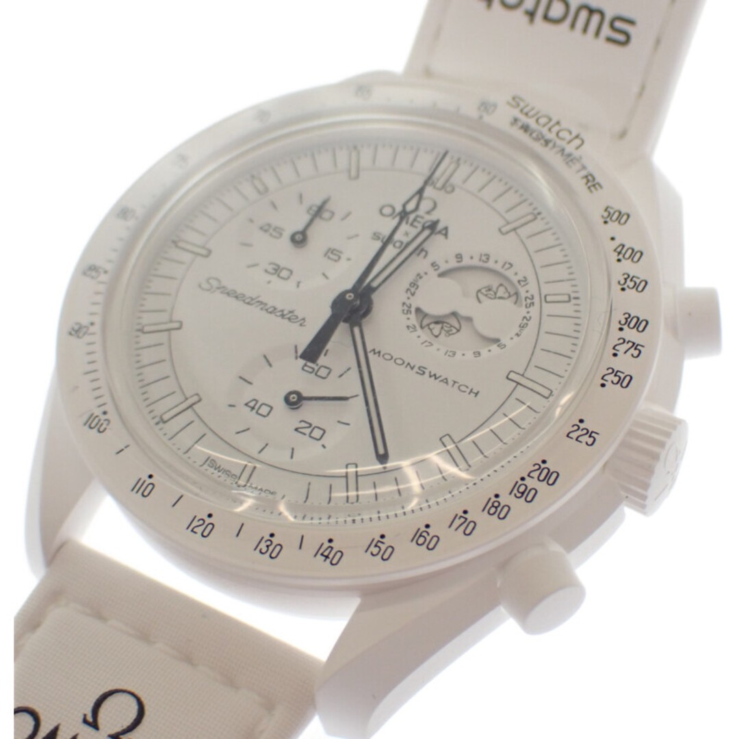OMEGA SWATCH Mission to the Moonphase Snoopy SO33W700 White Quartz White