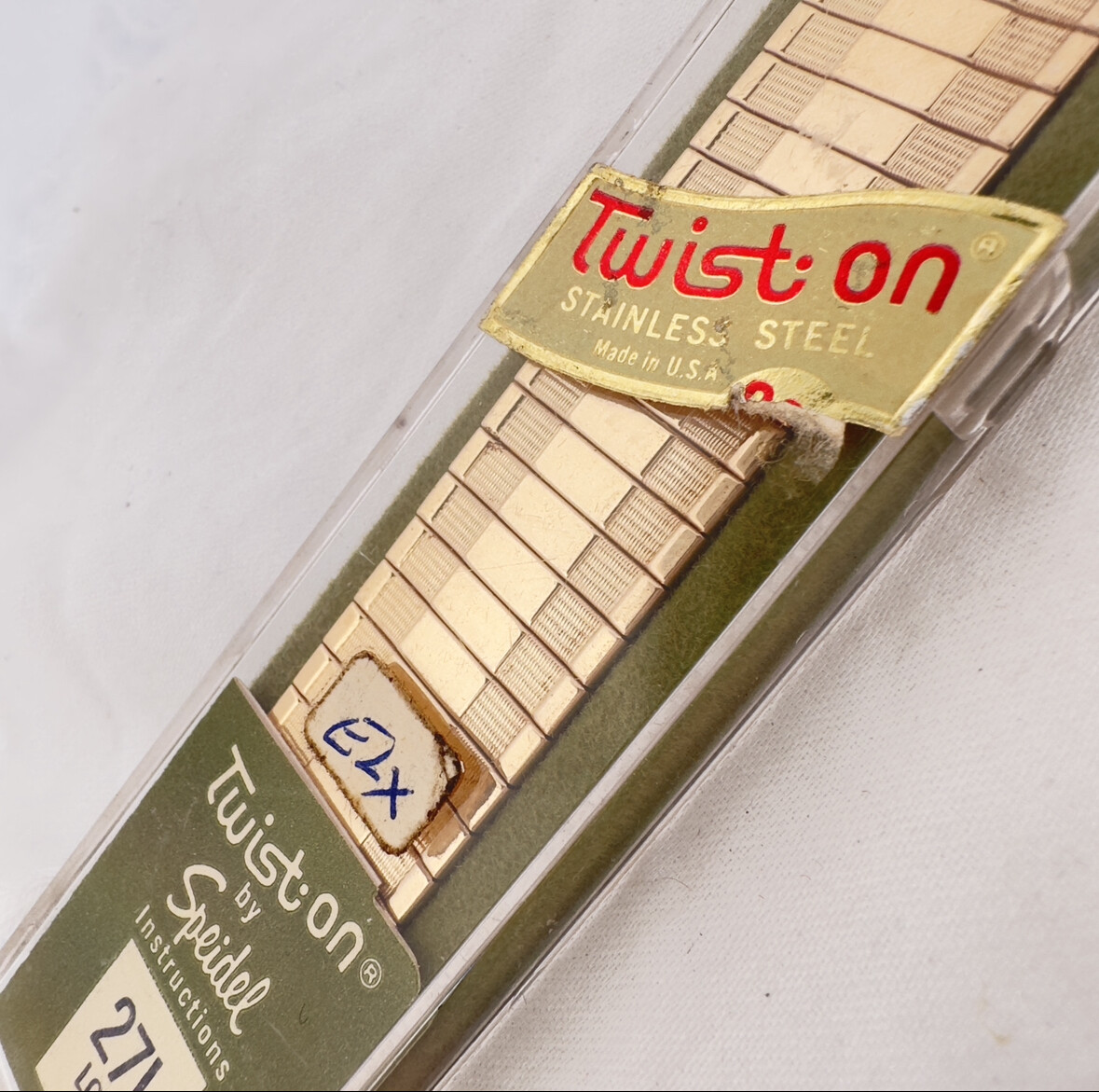 Vintage 16mm to 22mm Speidel Men’s Wristwatch Band Steel Textured & High Polish