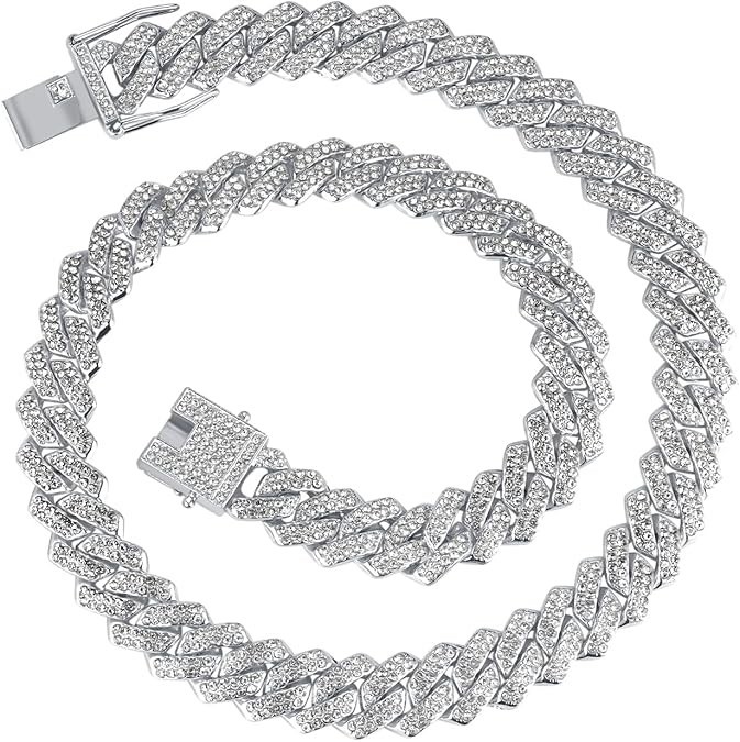 Cadenas de Titanium en Plata 925 Para Hombre Mujer Unisex Cadena Cubana Joyería