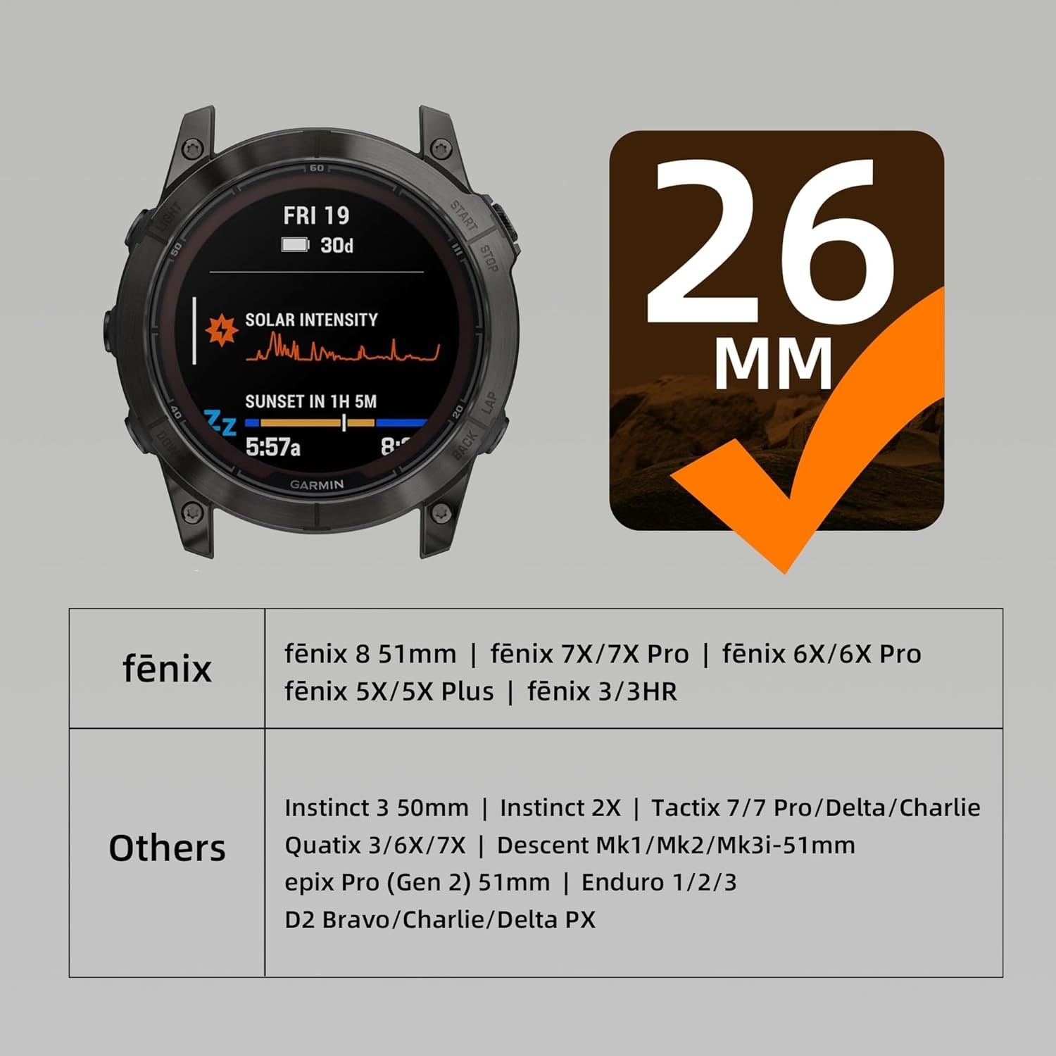 Nylon Watch Band for Garmin Fenix 5X 6X 7X 8 51mm Waterproof Military Strap