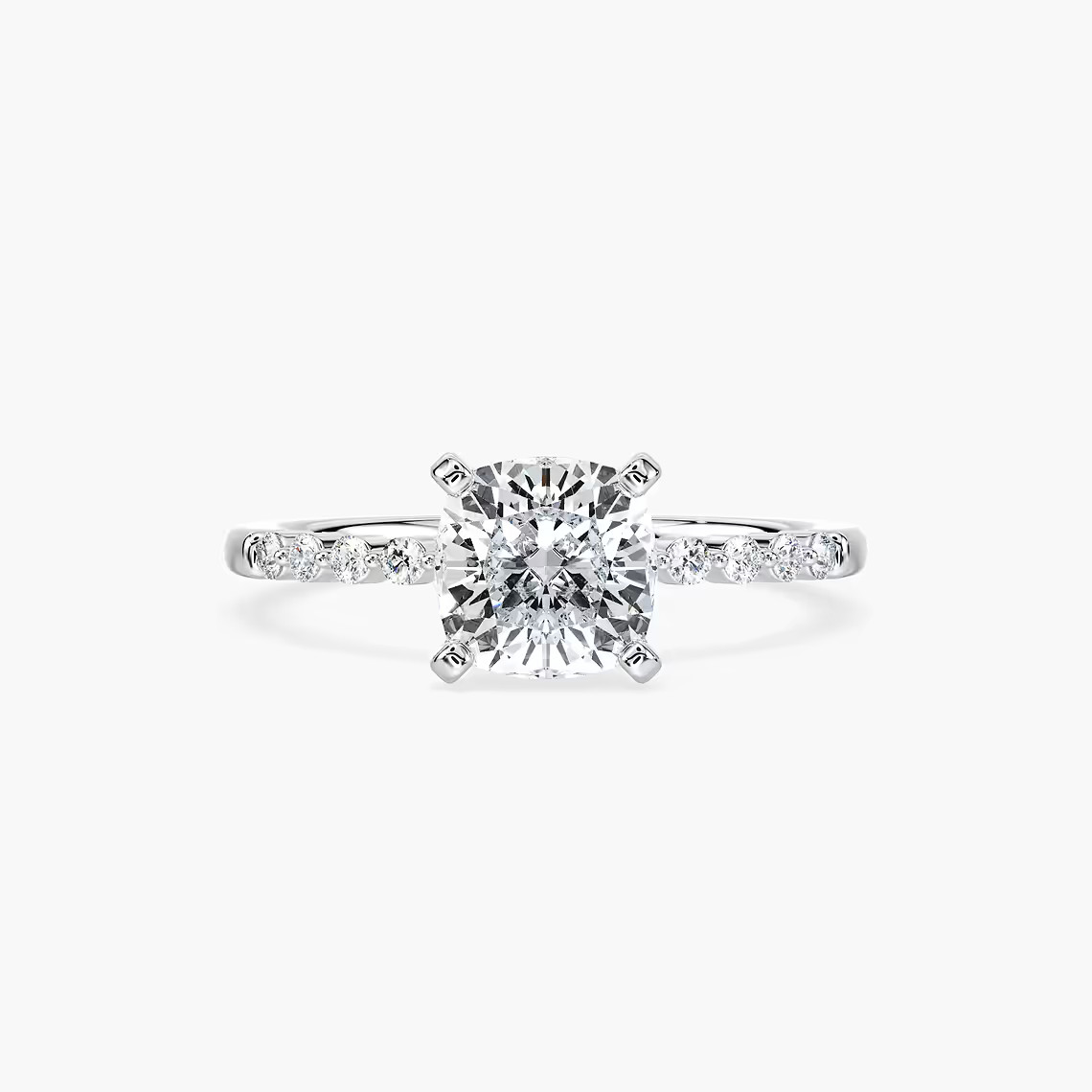 1.20 CTW Cushion Cut Lab Grown Diamond Engagement Ring IGI Certified 10K Solid