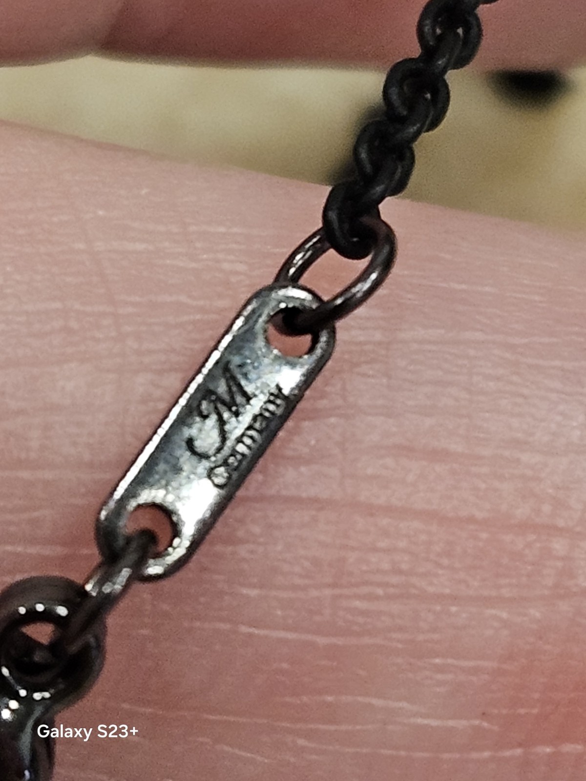 NEW MONICA RICH KOSANN BLACK STEEL STAINLESS STEEL 32″ LONG NECKLACE CHAIN
