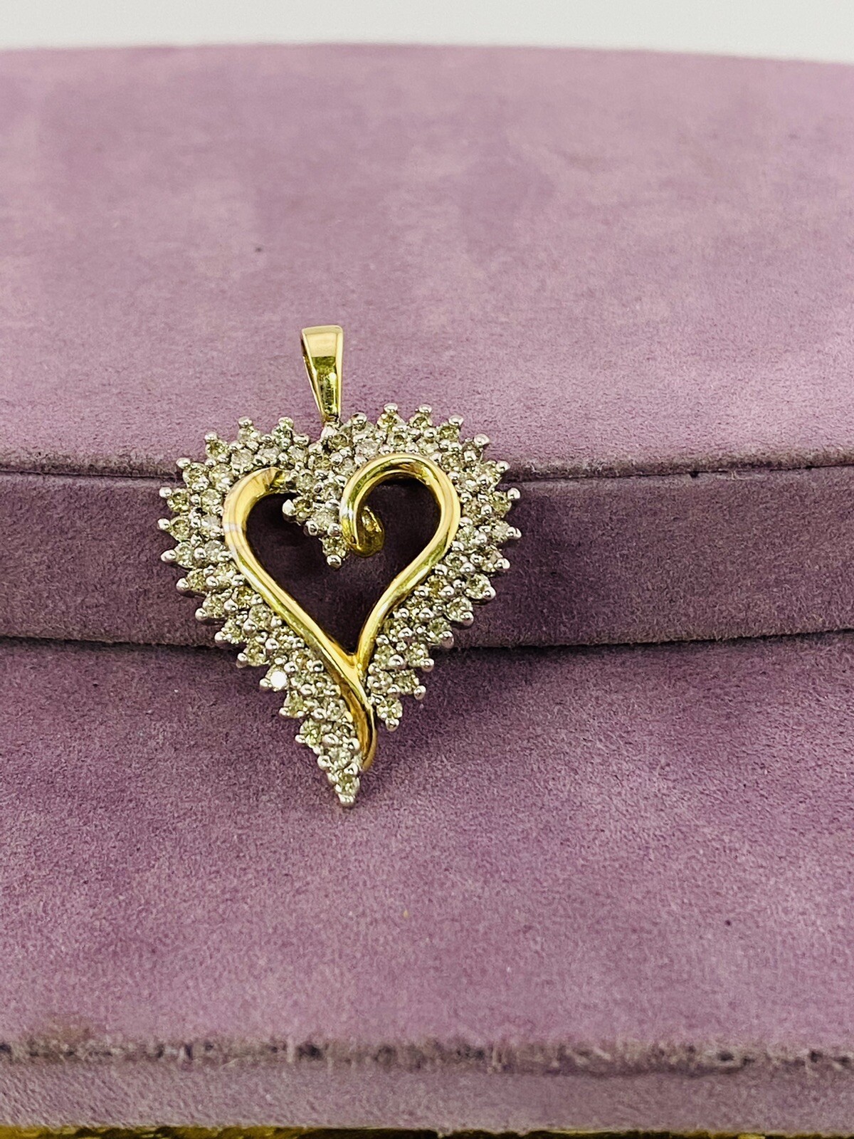 14kt Yellow Gold 1.0ctw SI2/I1, Top Light Brown Diamond Heart Pendant 990291-1