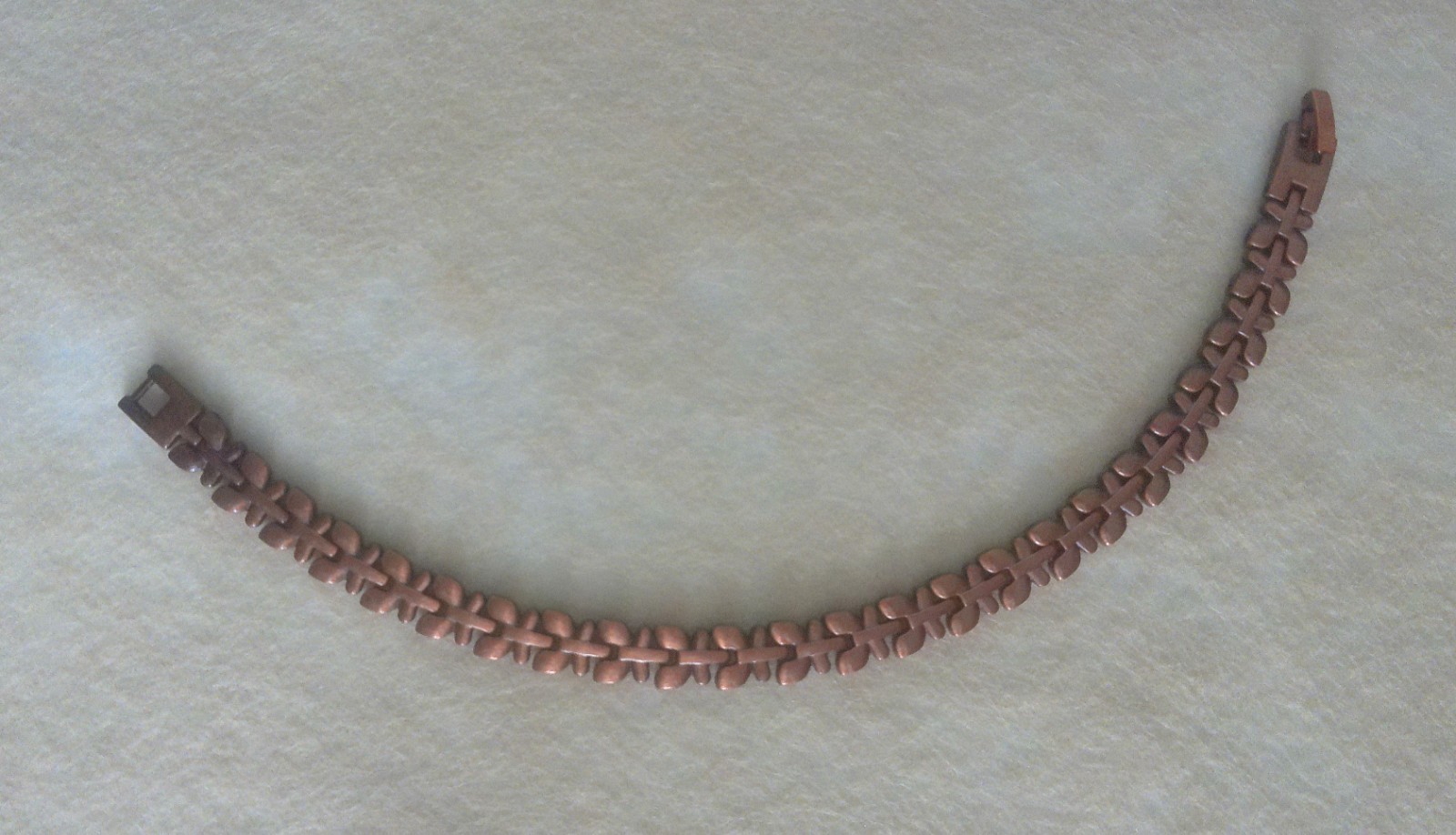 New Copper Toned Petal Link 8″ Bracelet with Fold Over Clasp All Occasions